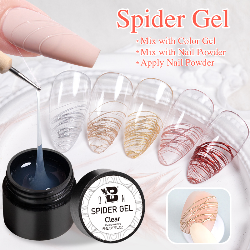 Best of BOZLIN 3 In 1 No Wipe Clear Spider Liner Gel Nail Polish No Sticky Layer 5ml Flower Drawing Painting Color Gel Nail Powder Reviews & Tips