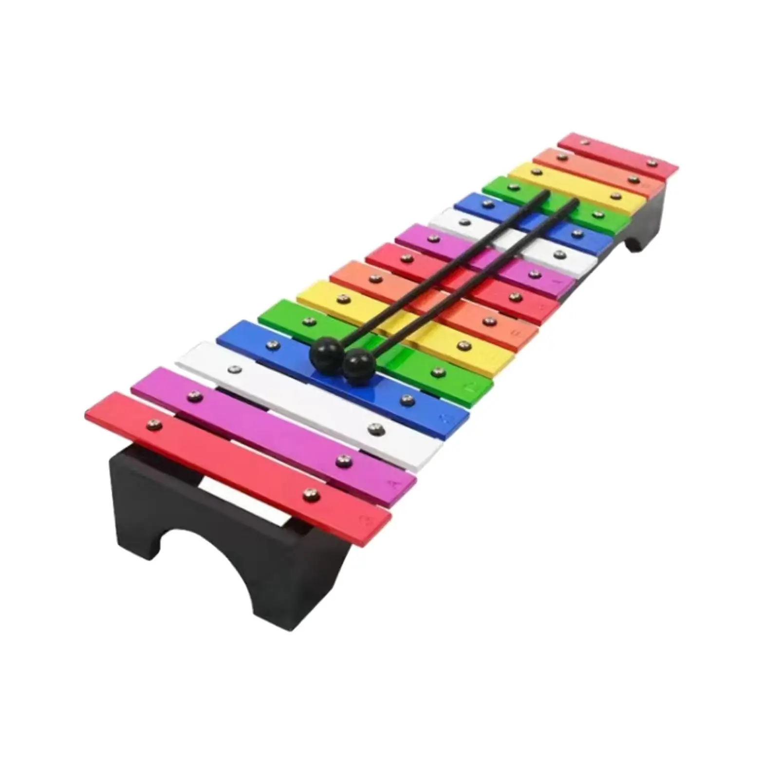 15 Note Metal Xylophone Metal Hand Percussion Hand Knock Piano Toy for Family Sessions Event Outside School Orchestras Concert