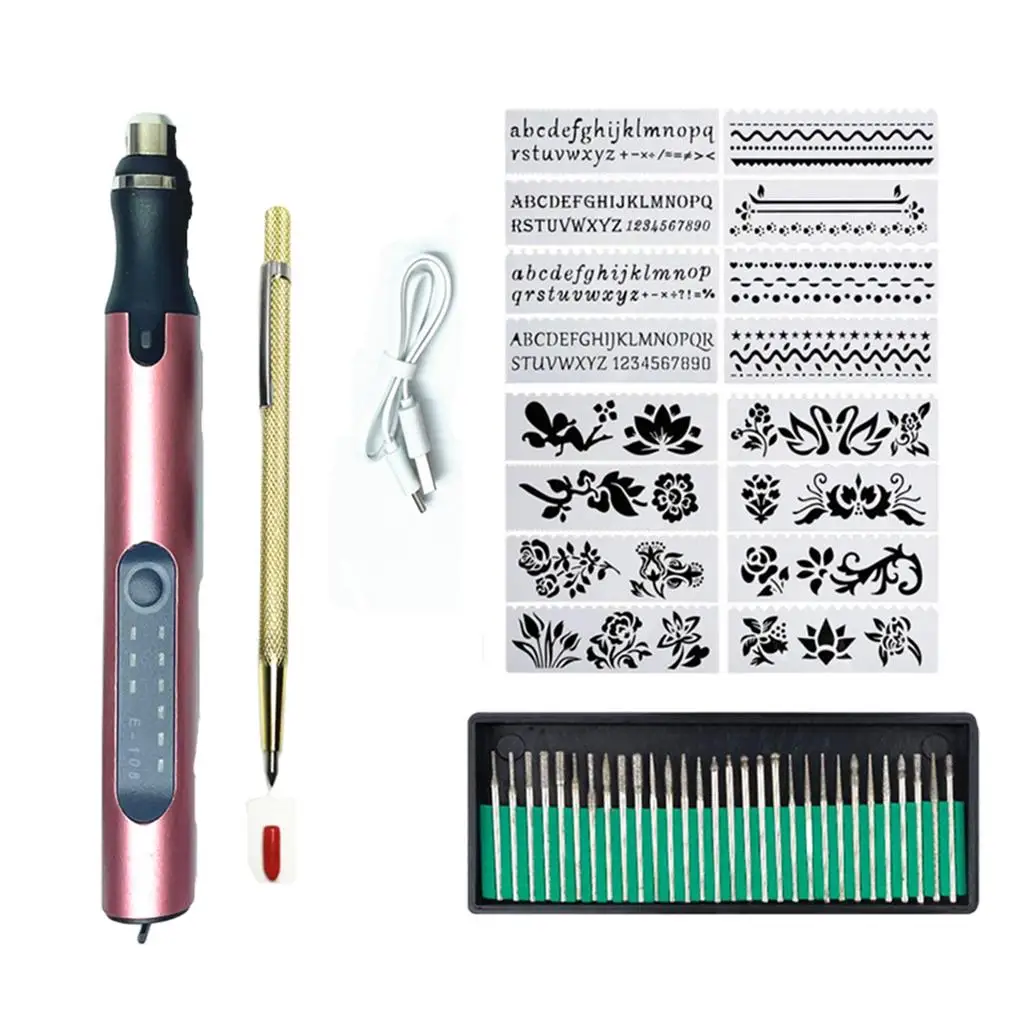 Electric Micro Engraver Etching Pen and 30 Bits for Plastic Metal Jewelry