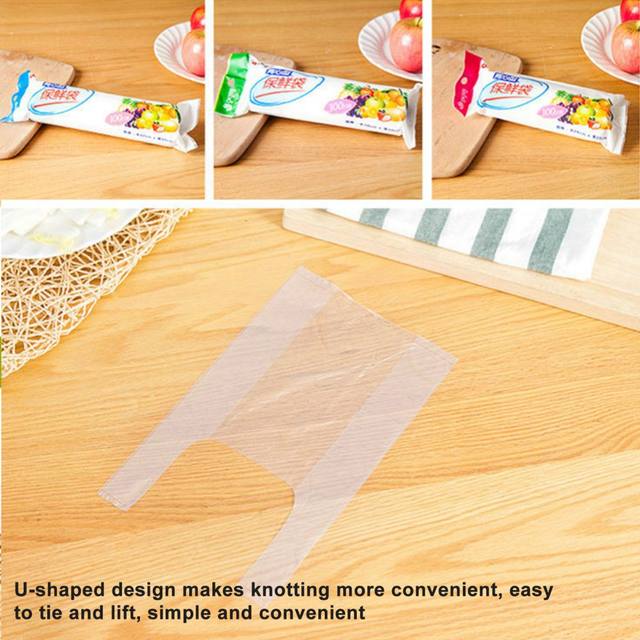 100 pcs Transpare Roll Fresh-keeping Plastic Bags of Vacuum Food Saver Bag  3 Sizes Food Storage Bags with Handle Keep Fresh GYH - AliExpress