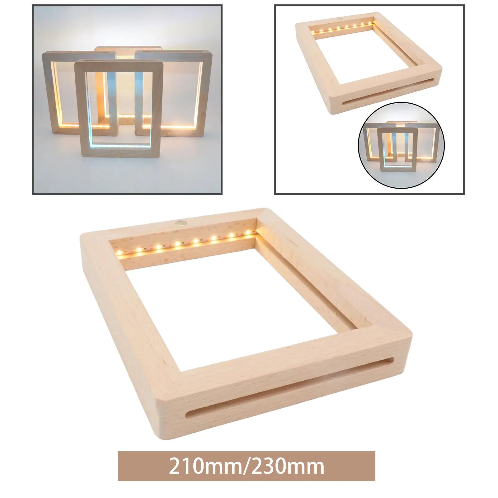 Wood Picture Frame Creative Portable Adjustable Brightness Lamp decors touch Photograph Birthday Gifts Luminous Men Lover Couple