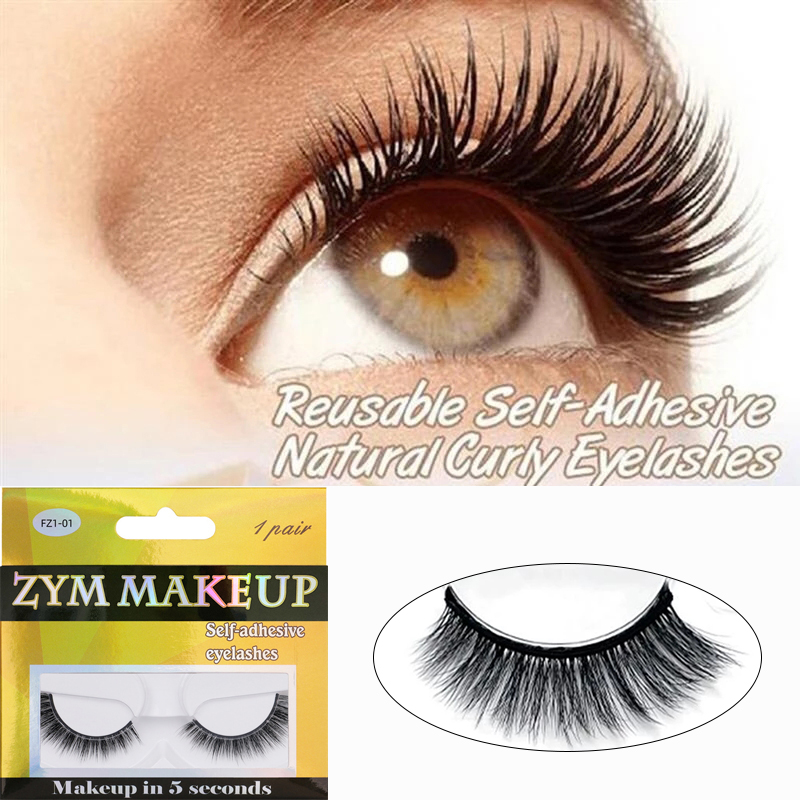 Best of 1Pair Reusable Self-Adhesive Faux Mink Eyelashes No Residue On The Skin 3D False Eyelashes Glue Free Natural Long Fake Eyelashes Reviews & Tips