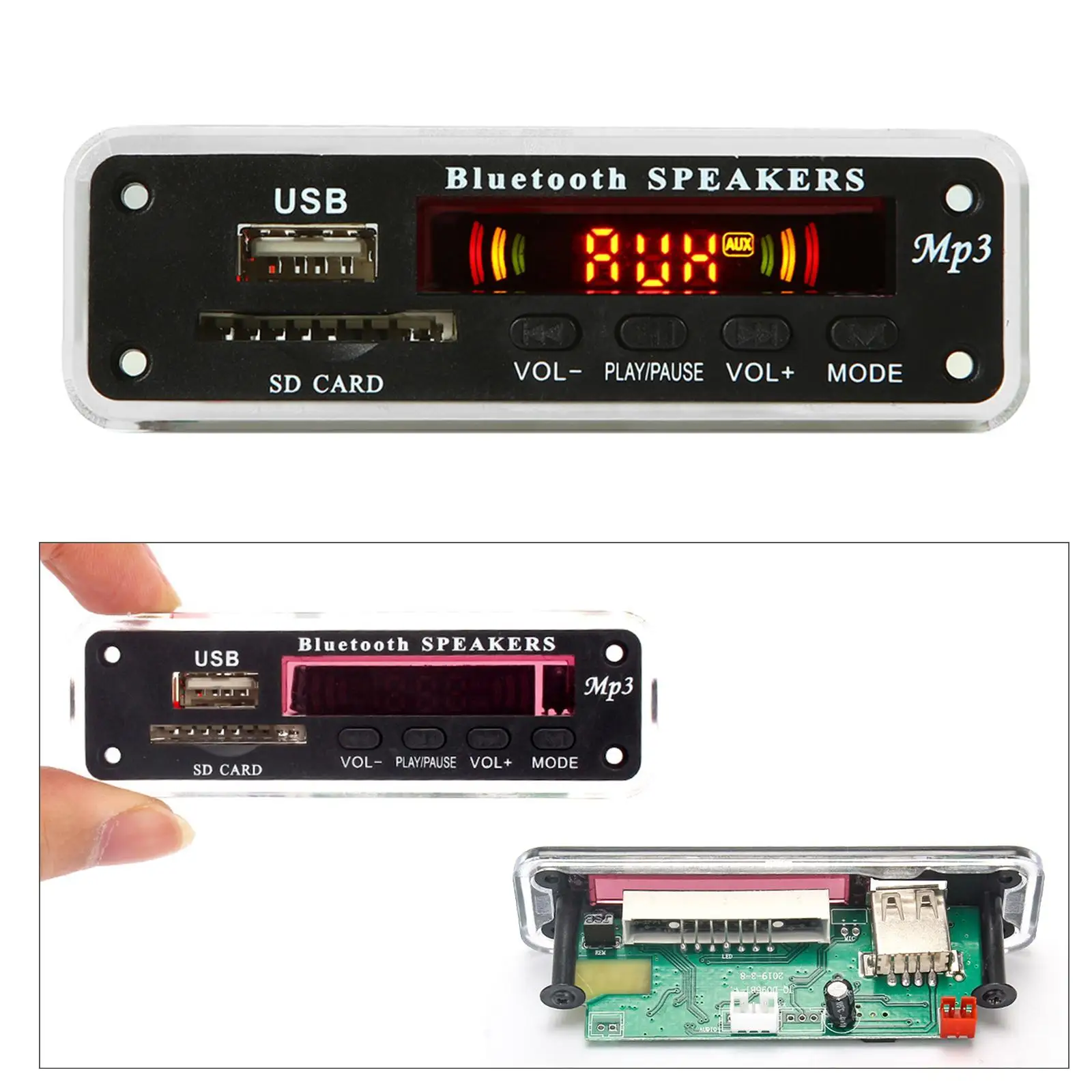 Bluetooth 5.0 MP3 WMA Decoder Board Wireless USB FM Radio Amplifier for Car