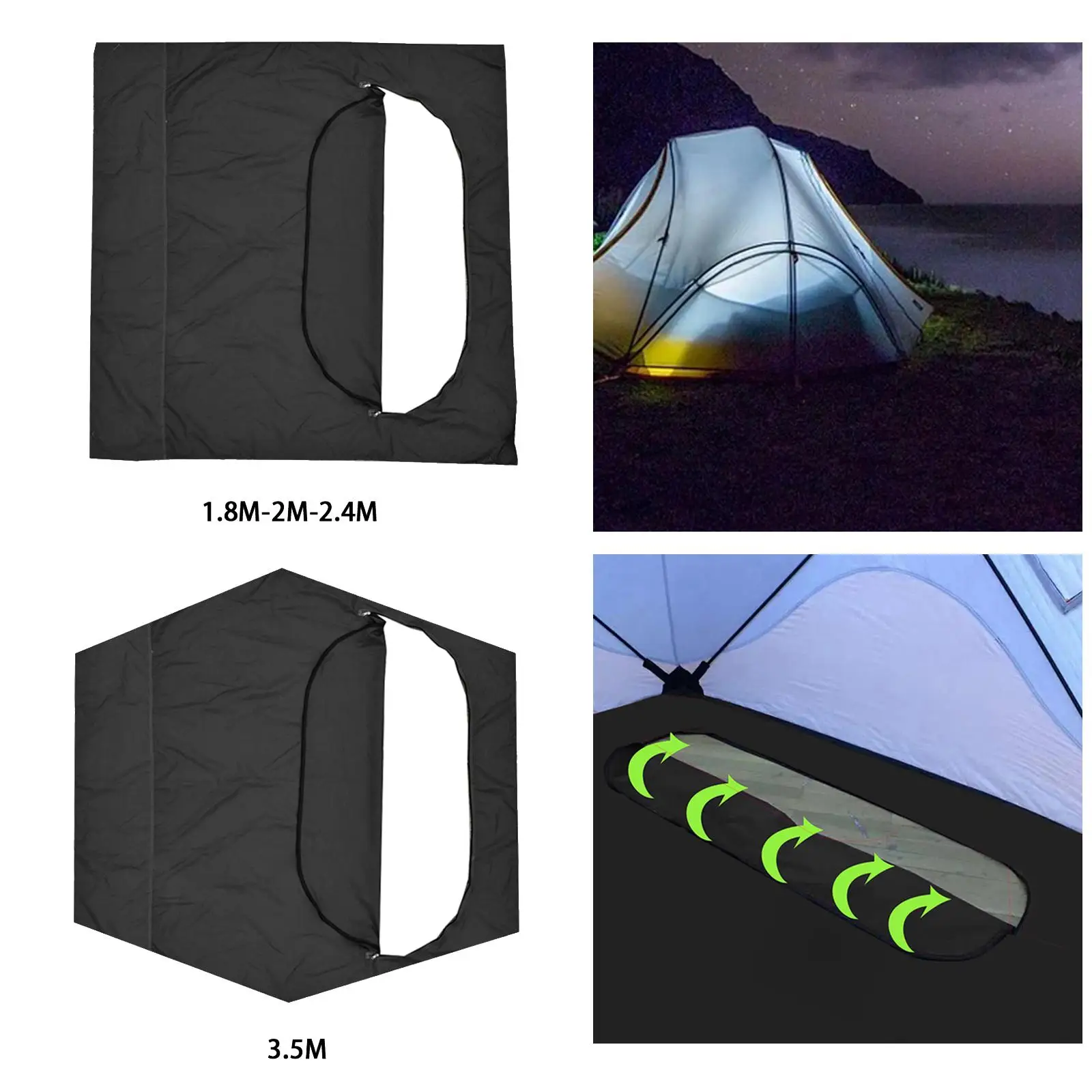 Lightweight Detachable Waterproof Camping Cover The Rain, Large Footprint Compact Tent Cloth for Or