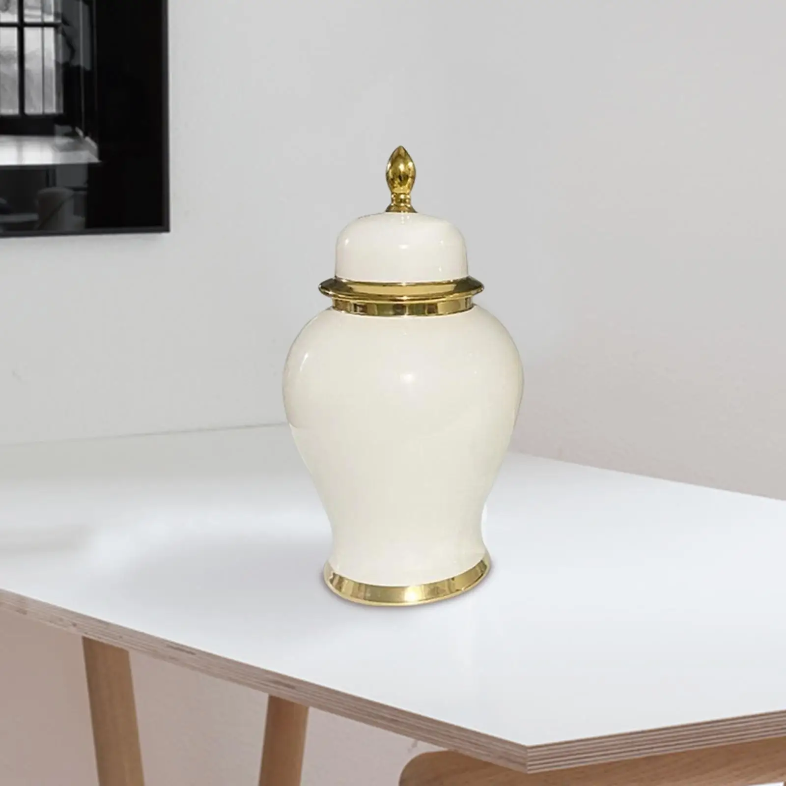 Porcelain Ginger Jar Storage Tank Table Centerpieces Arrangement Floral Ceramic