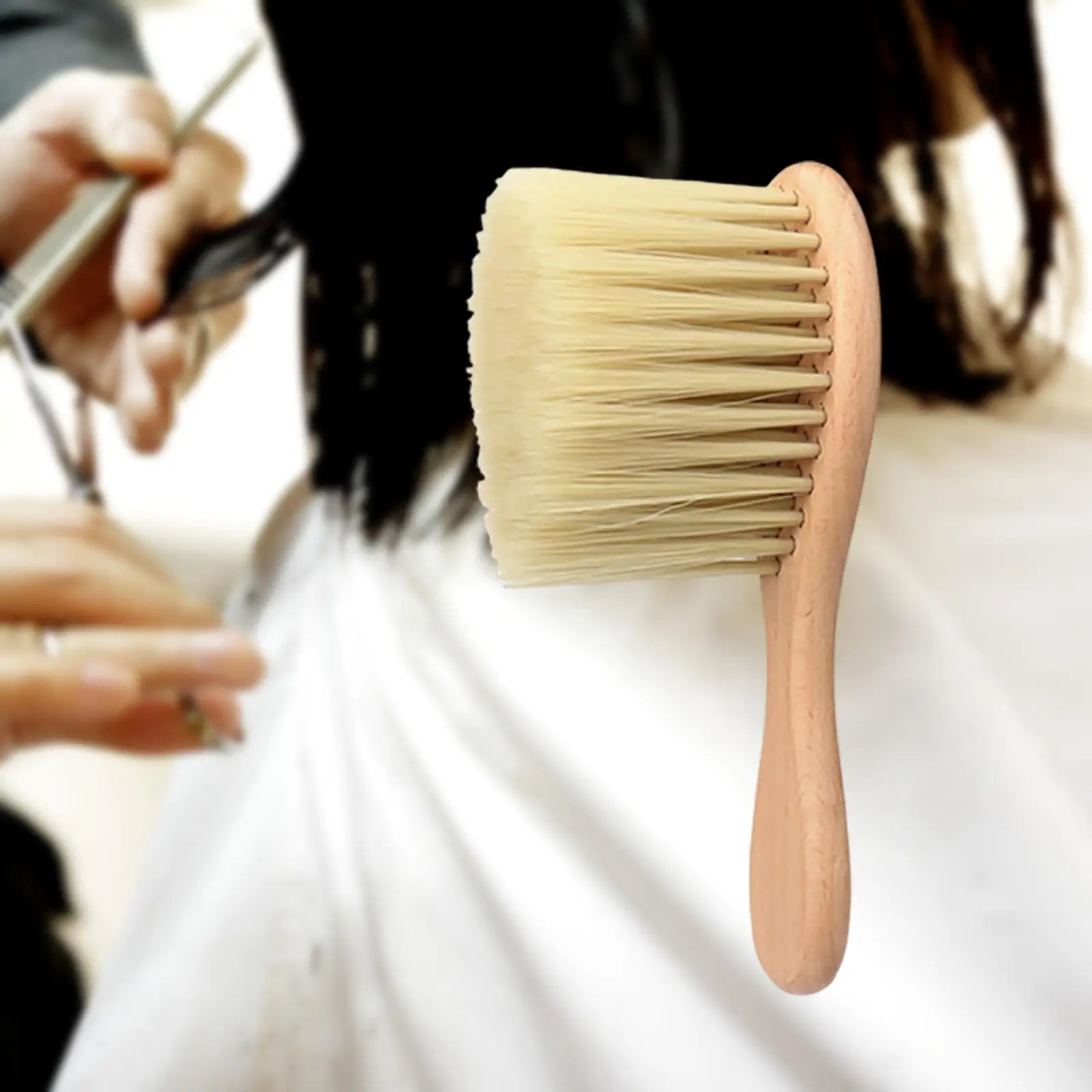 2x Barber Neck Cleaning Brush, Hair Removal Brush Haircut Brush Beech Hairbrush