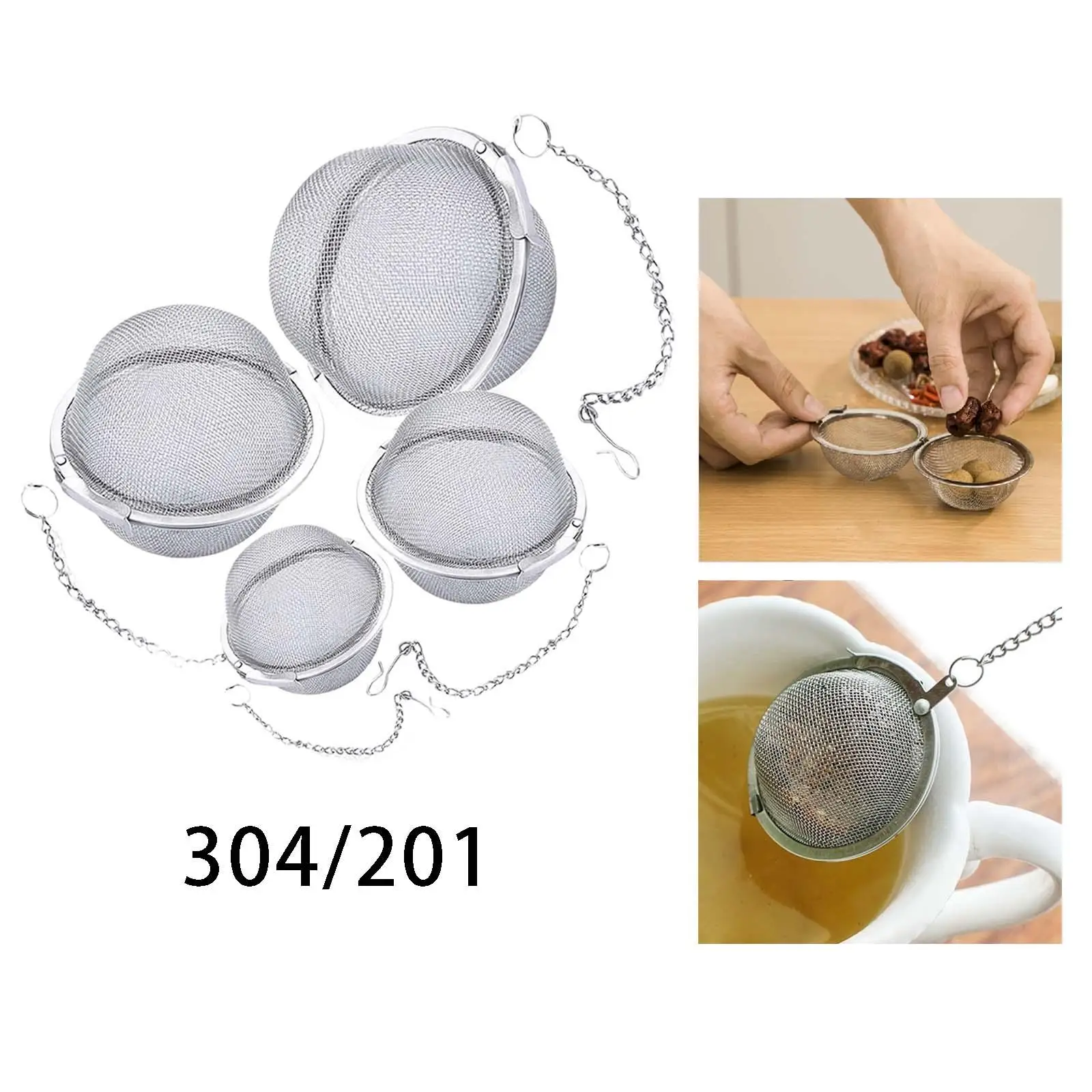 304 Stainless Steel Tea Strainer Tea Interval Diffuser Food Grade Ball Filter Teaspoon Tea Ball Infusers for Loose Leaf Kitchen