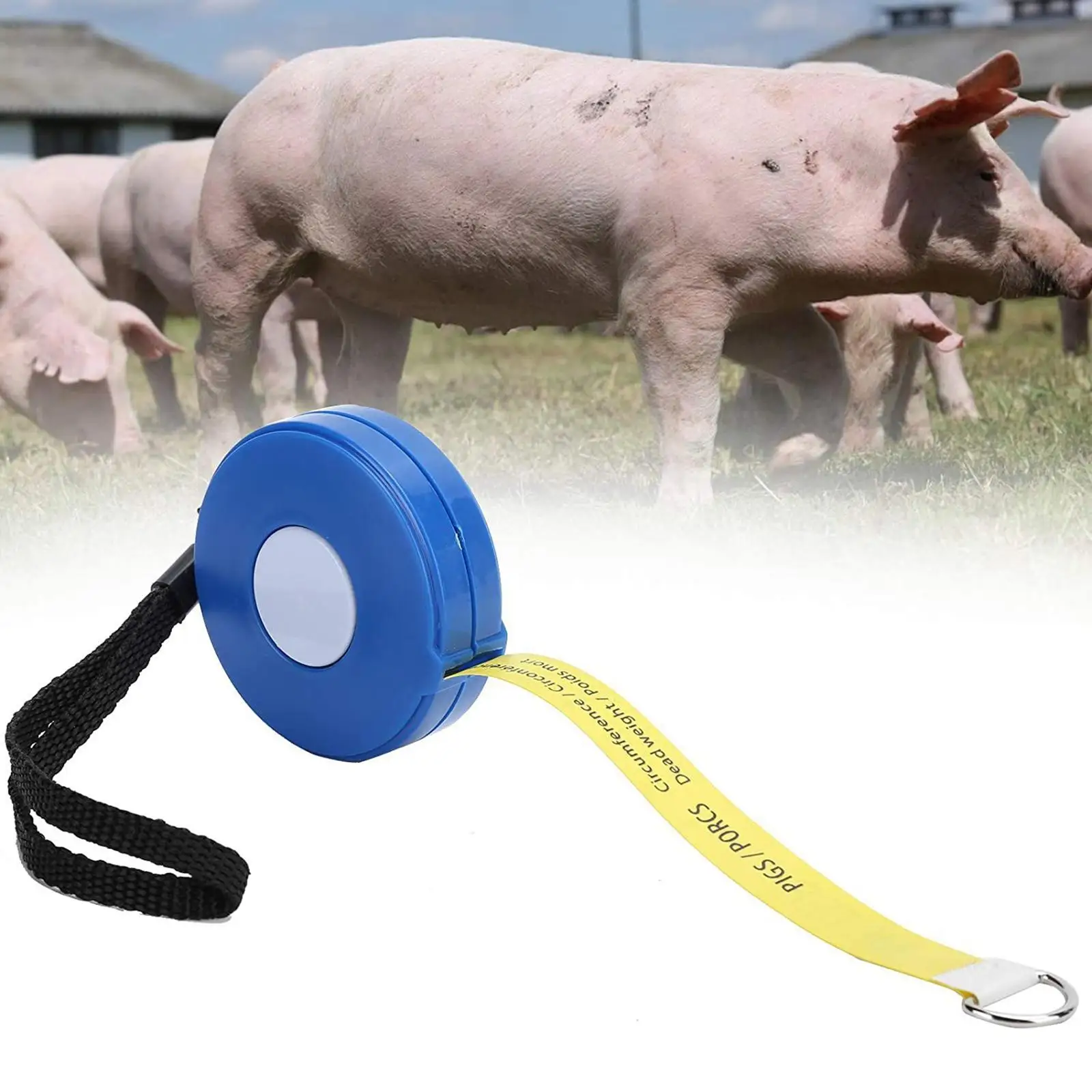 Retractable Pigs Weight Measure Tape Cattle Measuring Tool Weigh Self Retracting Equipment for Farming Body Measurements Animal