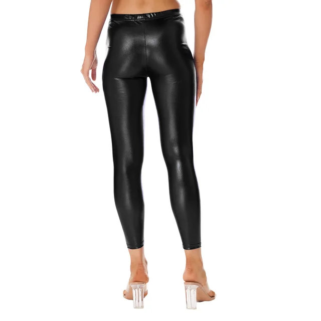 Shiny Metallic Fitness Leggings Glossy Candy Color Pants Women Slim Sports  Trousers Faux Leather Pants Gold Silver Color Legging - AliExpress