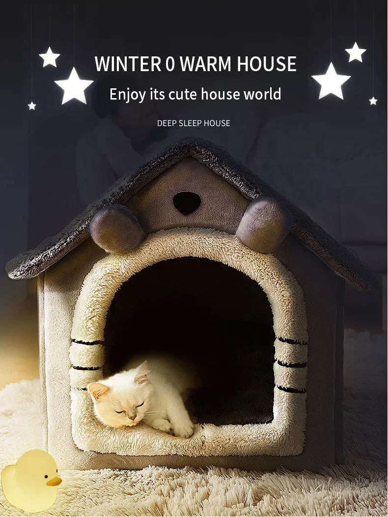 Title 1, Soft Cat Bed Deep Sleep House Dog Cat Winter Ho...