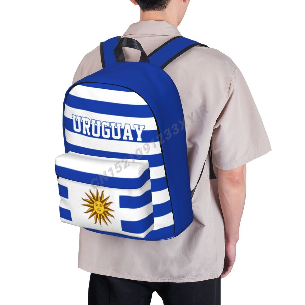 Unissex mochila uruguai bandeira uruguaios ponto schoolbag