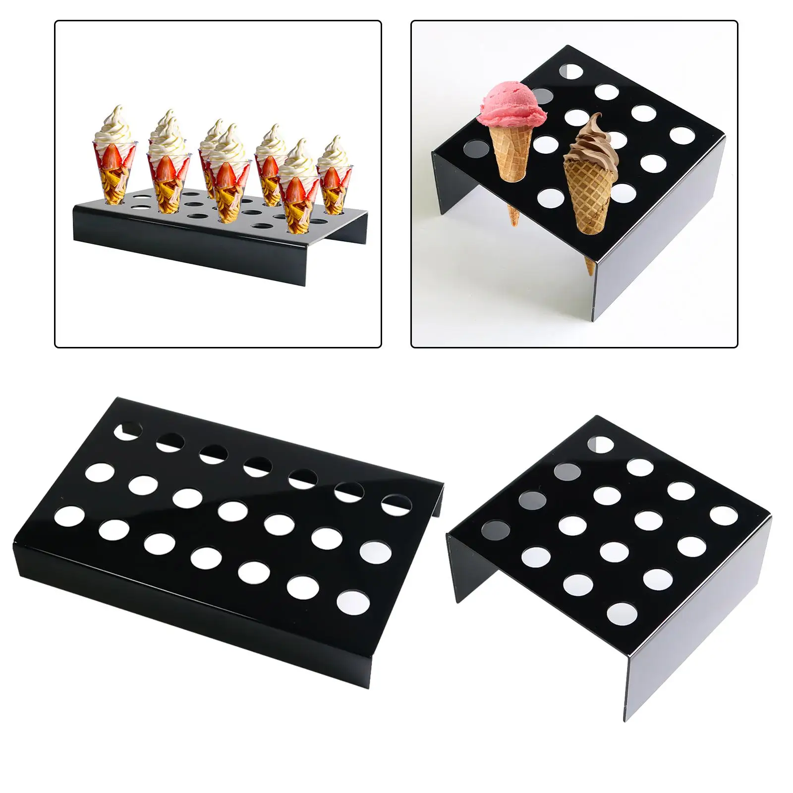 Ice Cream Cone Stand Tool Acrylic Supplies Cupcake Cones Baking Rack Cupcakes Holder for Cooking Wedding Kitchen Home Baking