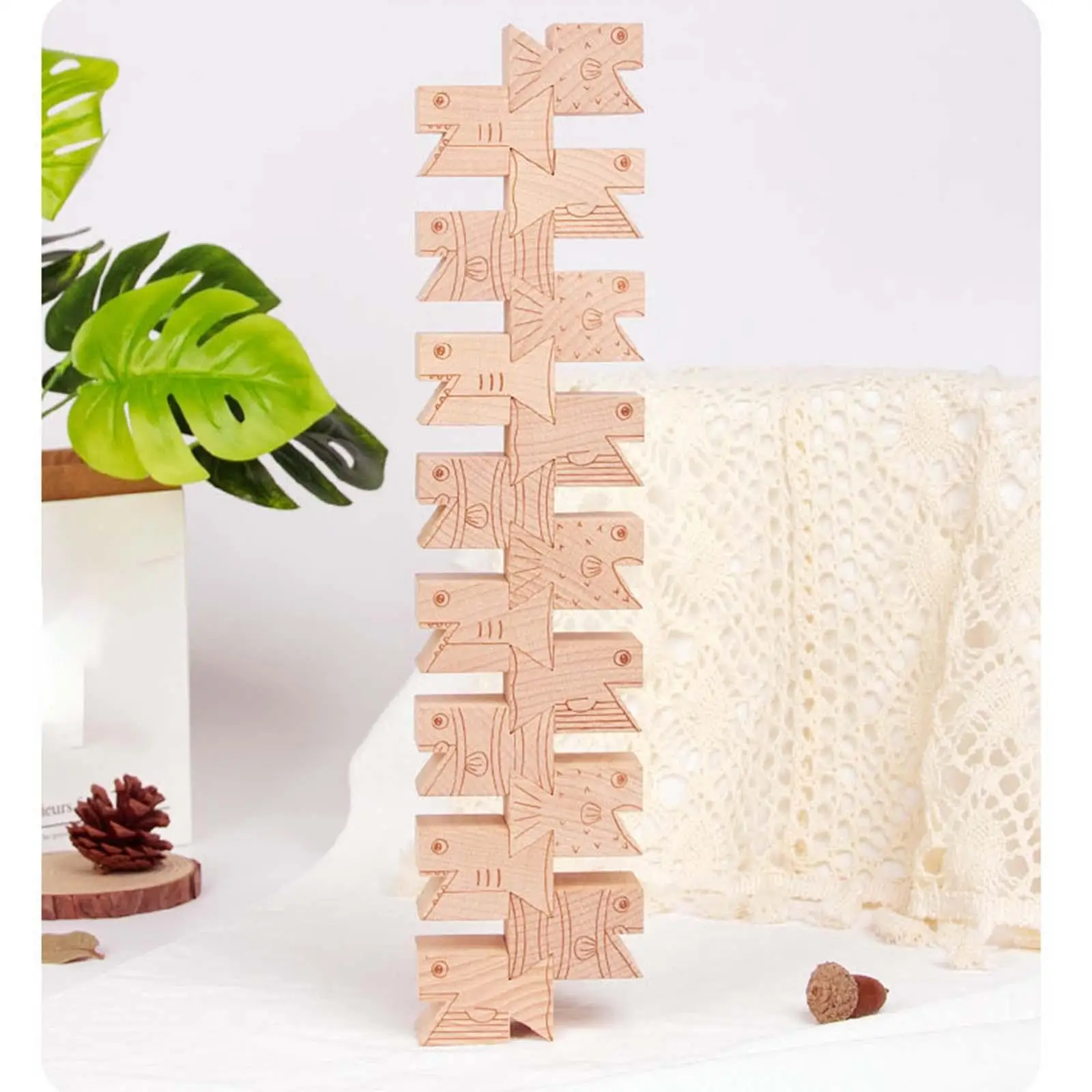 16Pcs Wooden Stacking Blocks Building Blocks for Kids Early Educational Toy