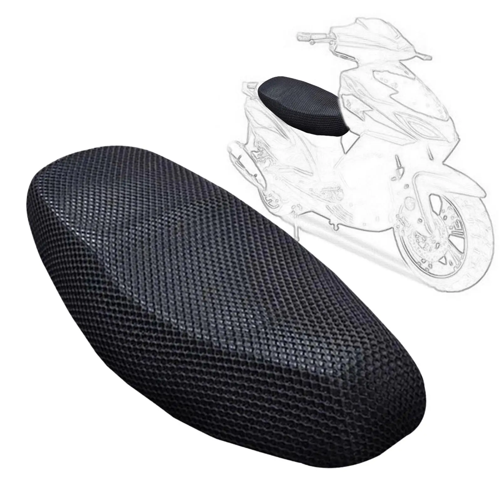 Motorcycle Seat Mesh Cover Portable Nonskid Replacement Accessories Thicken Motor Seat Pad Cover Motorbike Seat Cushion Cover