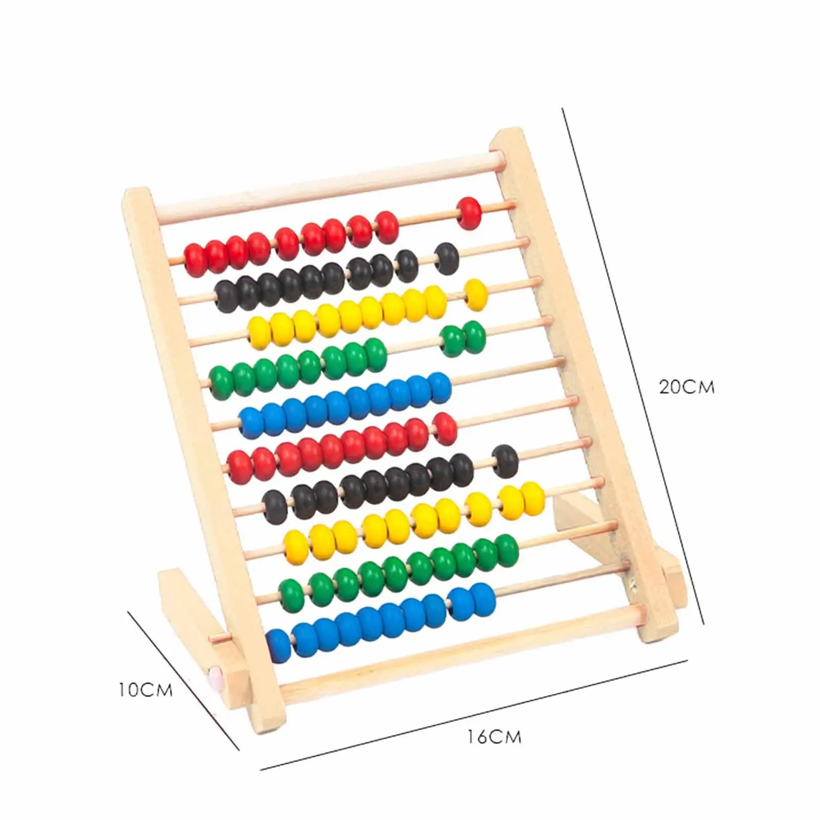 Addition and Subtraction Kids Boys Girls 10 Row Wooden Counting Frame Abacus