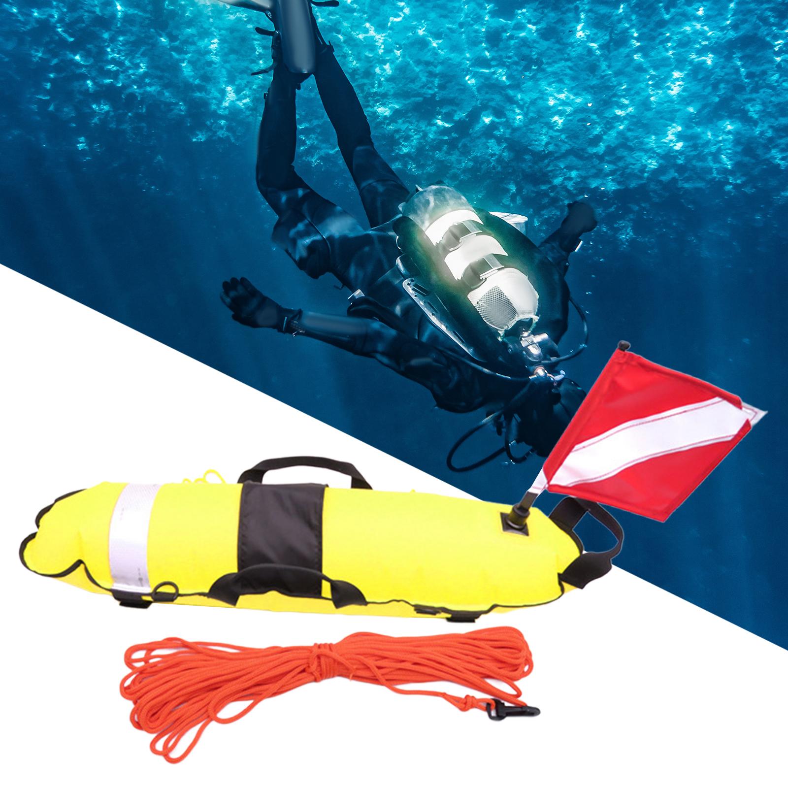 Freediving Buoy Float with Ropes Inflatable Training Buoy for Snorkeling