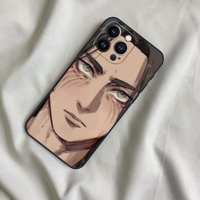 Eren Yeager Attack On Titan Anime Phone Case For Iphone 14ProMax 11 12 14  Pro Xs Max Mini Xr X 7 8 6 6s Plus Back Cover - AliExpress