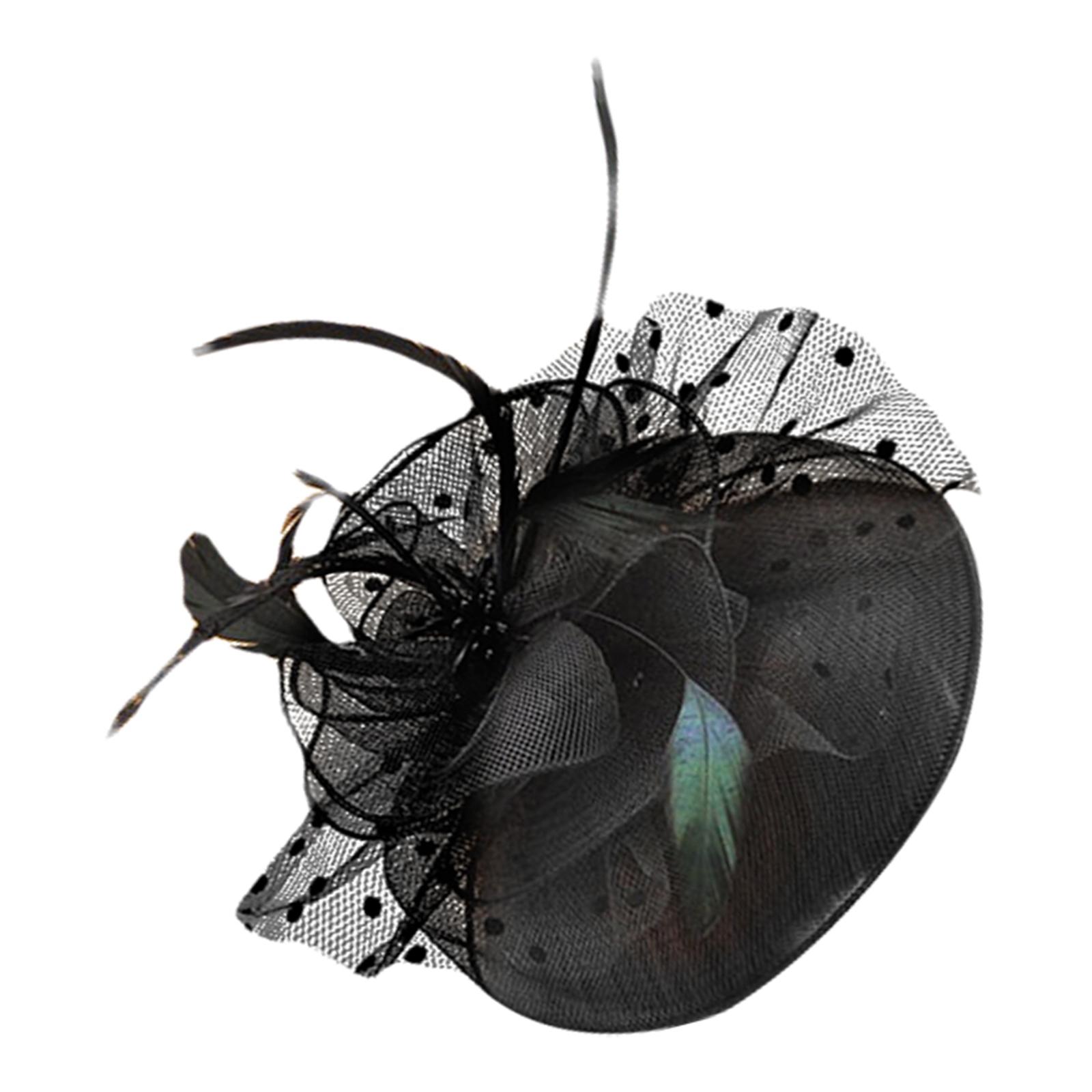 Fascinators Hat Flower Mesh Feather Pillbox Hat Handmade Headband for Bridal Wedding Derby Hair Decoration Headwear Church Hat