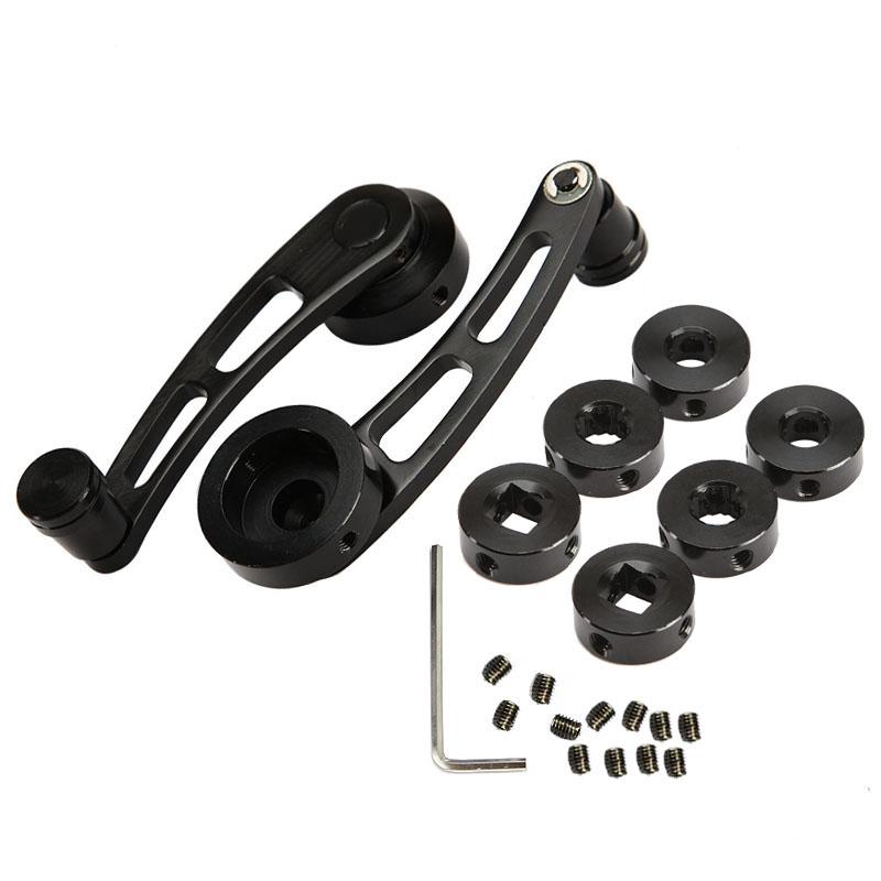 2Pcs Universal Auto Fenster Schaukel Griff Riser Wickler Aluminium Legierung Wickler Griff Kurbel Riser Kit Universal Ersatz Balck – Detail 1