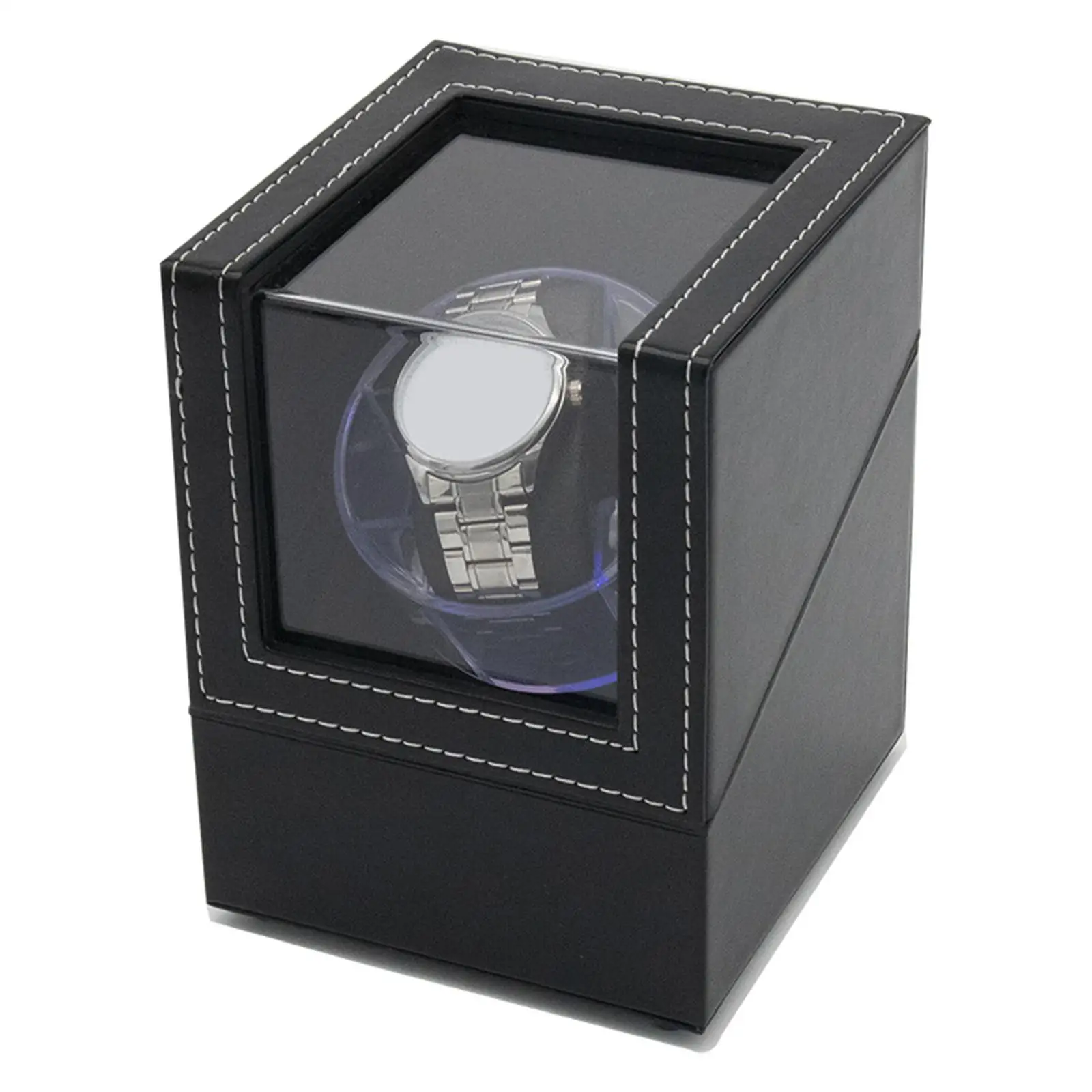 Single Watch Winder Box Watch Case with Quiet Motor USB Powered for Men`s Watches Automatic Watches Holiday Gifts