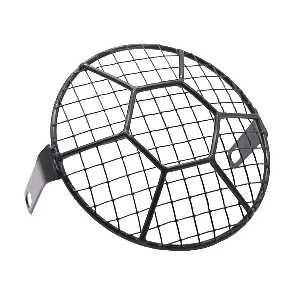 Motorcycle Headlight Football Grill Cover Mask Metal Wire Mesh Side Mount Vintage Classic for Honda CG125