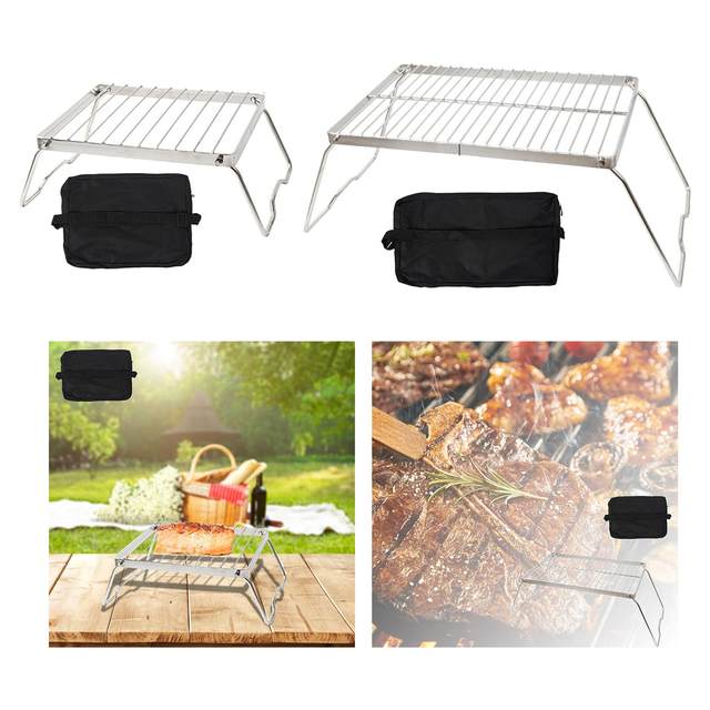 Camping Grill Grate Stainless Steel Multifunctional Portable Folding Grill Rack Gas Stoves Burner Bracket for Camping Home