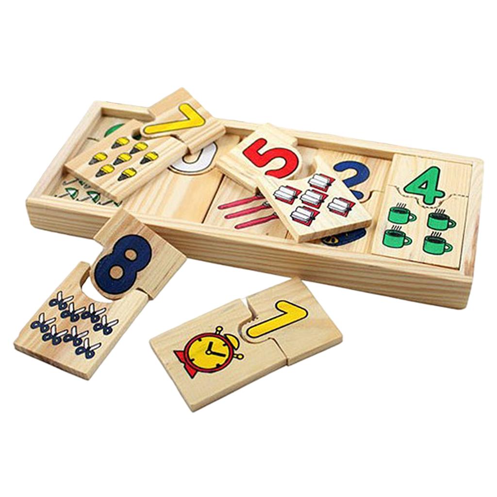 Self-Correcting Number Puzzles Developmental Toys Wooden 20 Pieces, Great Gift for Girls and Boys -  3, 4, 5 Year Olds