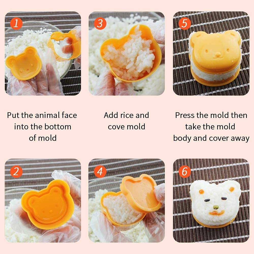 Rice Ball Mould Shaker with Rice Paddle Sushi Roll Maker DIY Bento Box Accessories Food Food Decoration Kitchen Tools for Kids