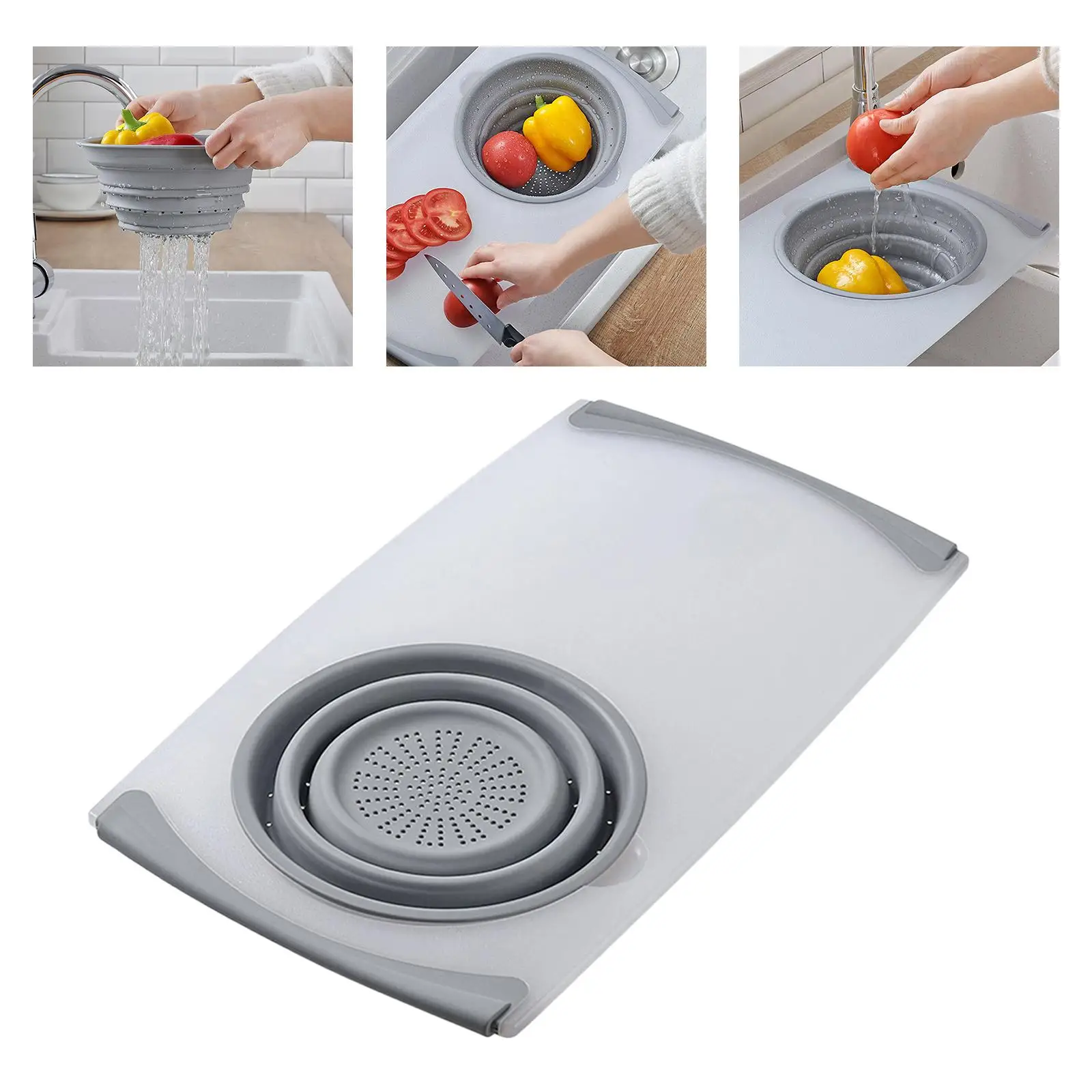 Cutting Board Sink Collapsible Drain Basket Fruit Non- Kitchen Gadget