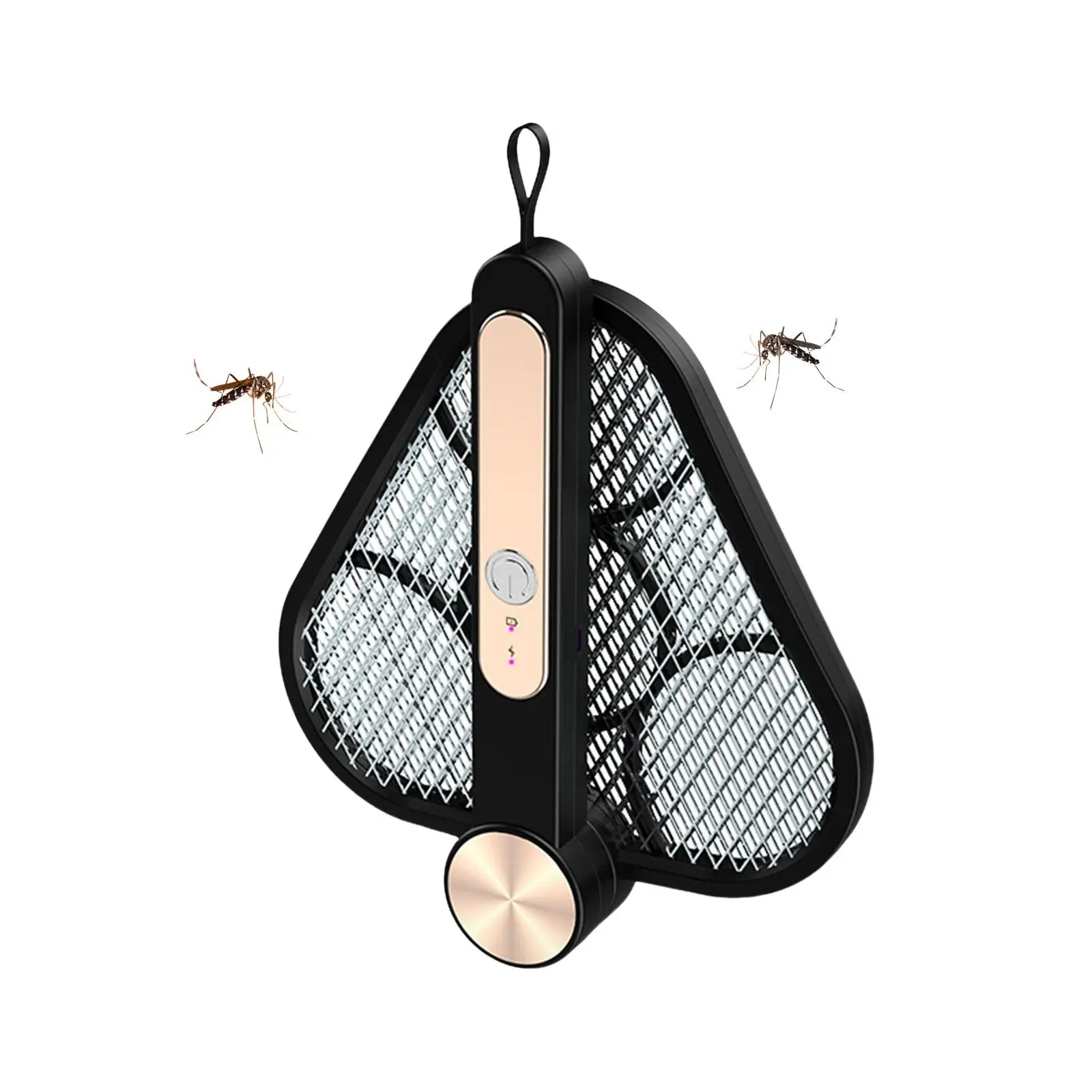 Foldable Mosquito Zapper Racket Bug Killer Lamp Rechargeable 2 in 1 Bug Killer Racket Swatter for Patio Backyard Bedroom Office