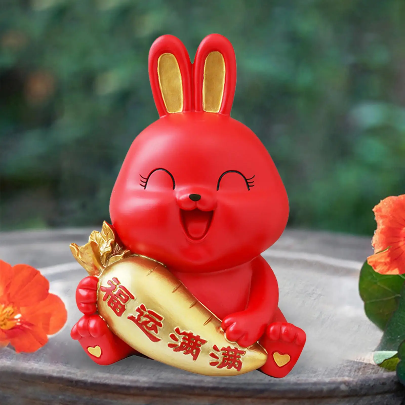 Chinese Style Rabbit Piggy Bank Handcraft Resin Ornament Tabletop Money Bank for Nursery Bedroom Home Decor New Years Gifts