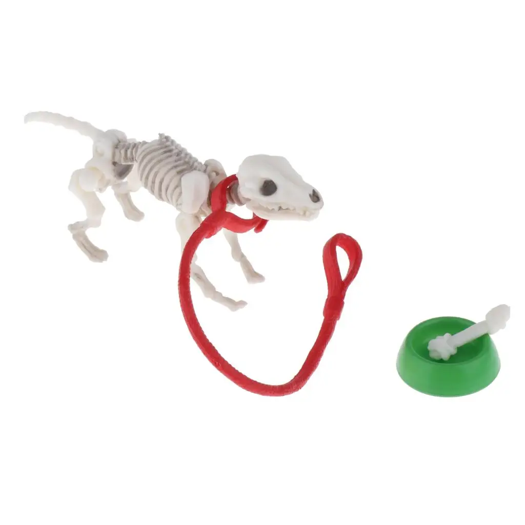 Miniature Halloween Jointed Dog Figures for Dollhouse Room/Garden Display