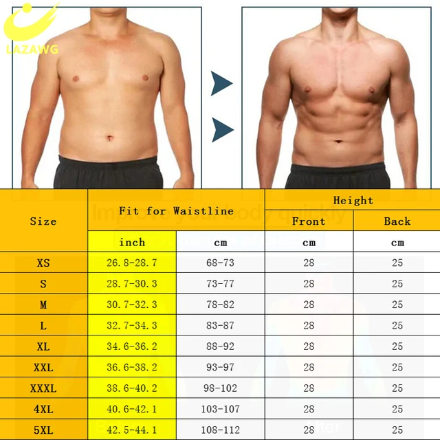 LAZAWG Mens Waist Trainer Male Abdomen Reducer Slimming Belt Body Shaper  Bandage Wrap Workout Corset Belly Shapewear Trimmer