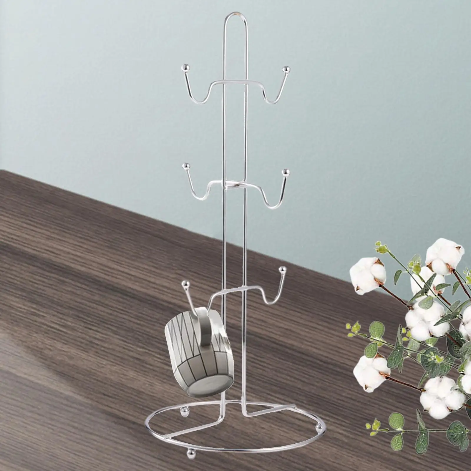 Drain Shelf Tree Multipurpose Hanging Rack Free Standing Accessory Sturdy Durable Cup Rack for Household Counter Bar