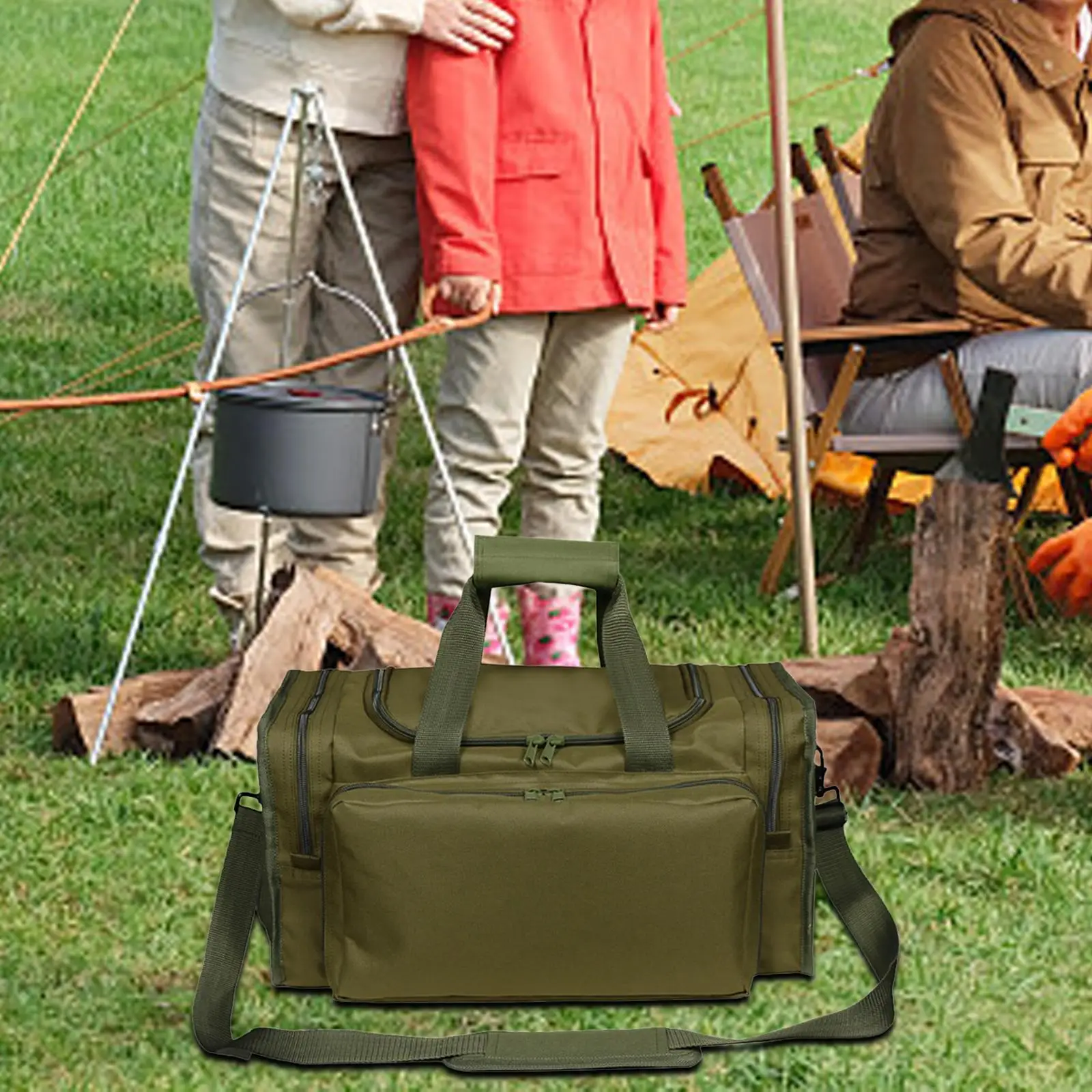 Barbecue Tool Storage Bag, Built in Compartment Durable Anti Collision Package Handbag for Outdoor Cooker Kit Party Fishing