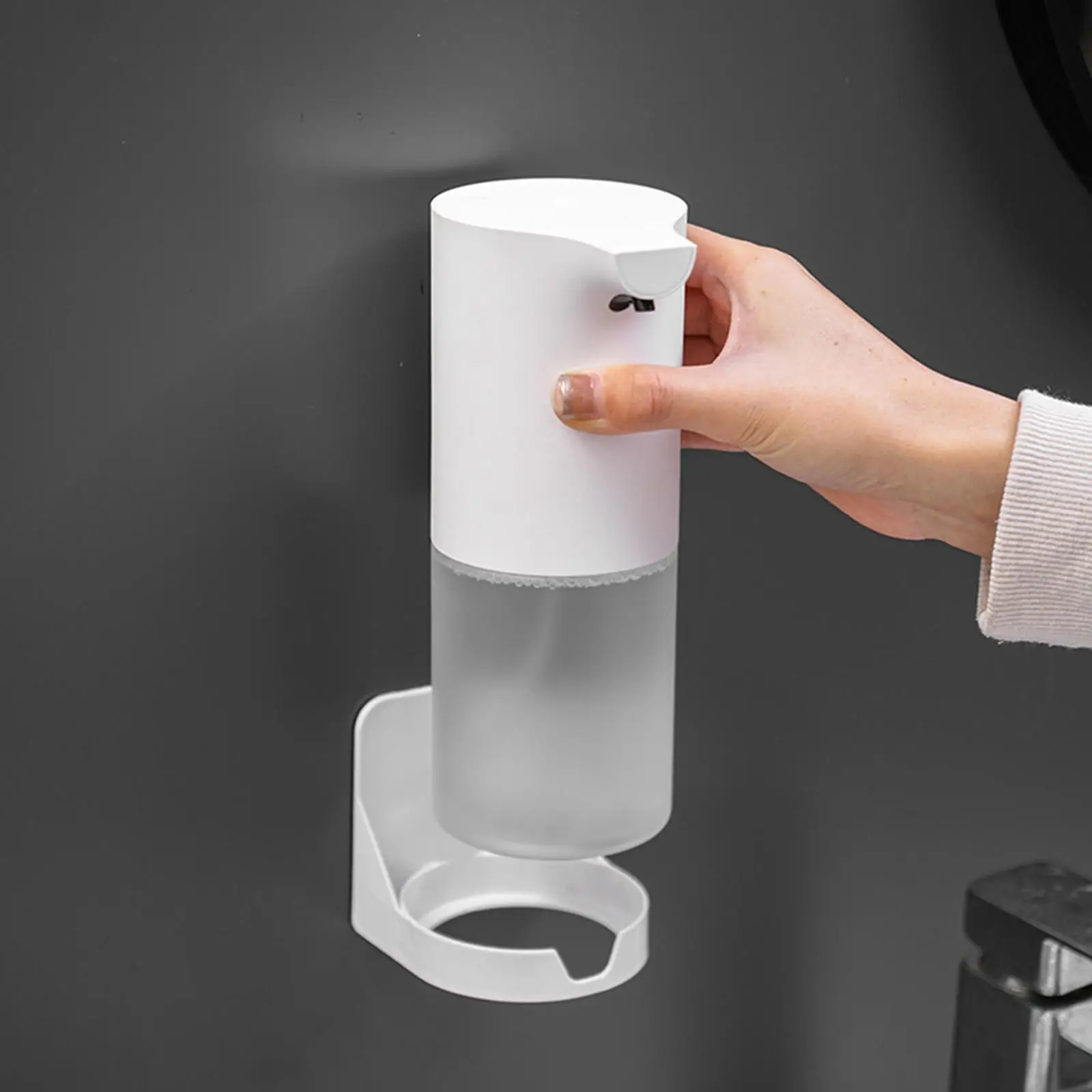Wall Mount Soap Dispenser Holder Shower Gel Bottle Rack, Multifunctional Toothbrush Cup Wall Storage Bracket for Hotel Dining