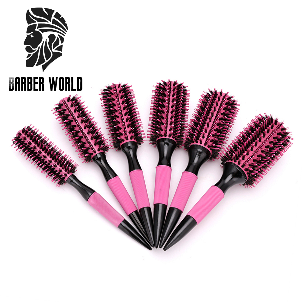 Best of 6Sizes Wooden Round Hair Comb Professional Nylon Bristle Aluminum Tube Curling Hairdresser Rolling Comb Home Style Set Reviews & Tips