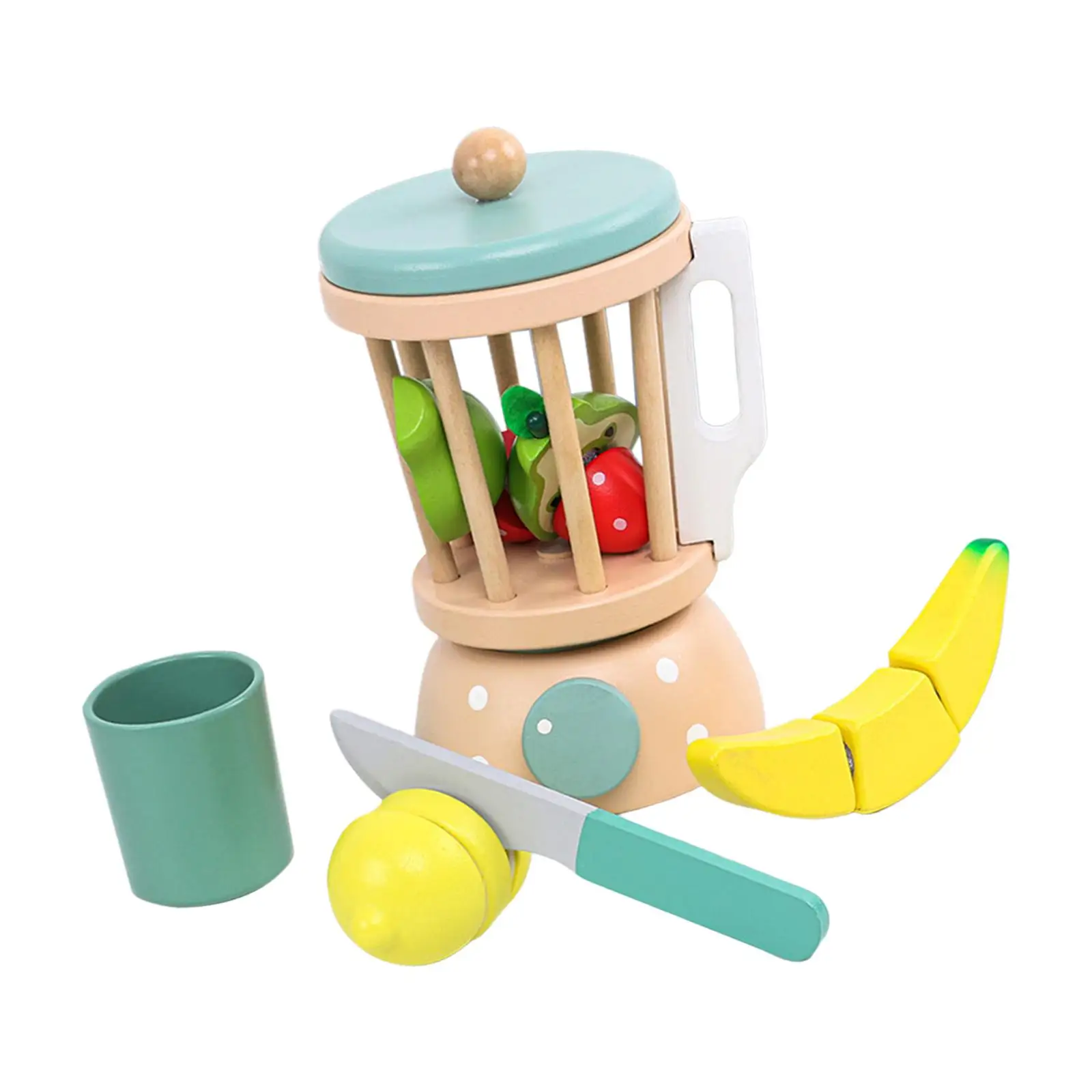 Simulated Pretend Play color Perception Interactive Wooden Smoothie Set for Preschool Age