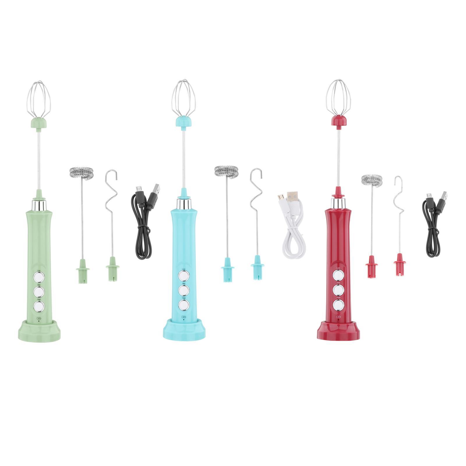Handheld Electric Milk Frother 3-Speed Adjustable Egg Beater for Hot Chocolate Cappuccino
