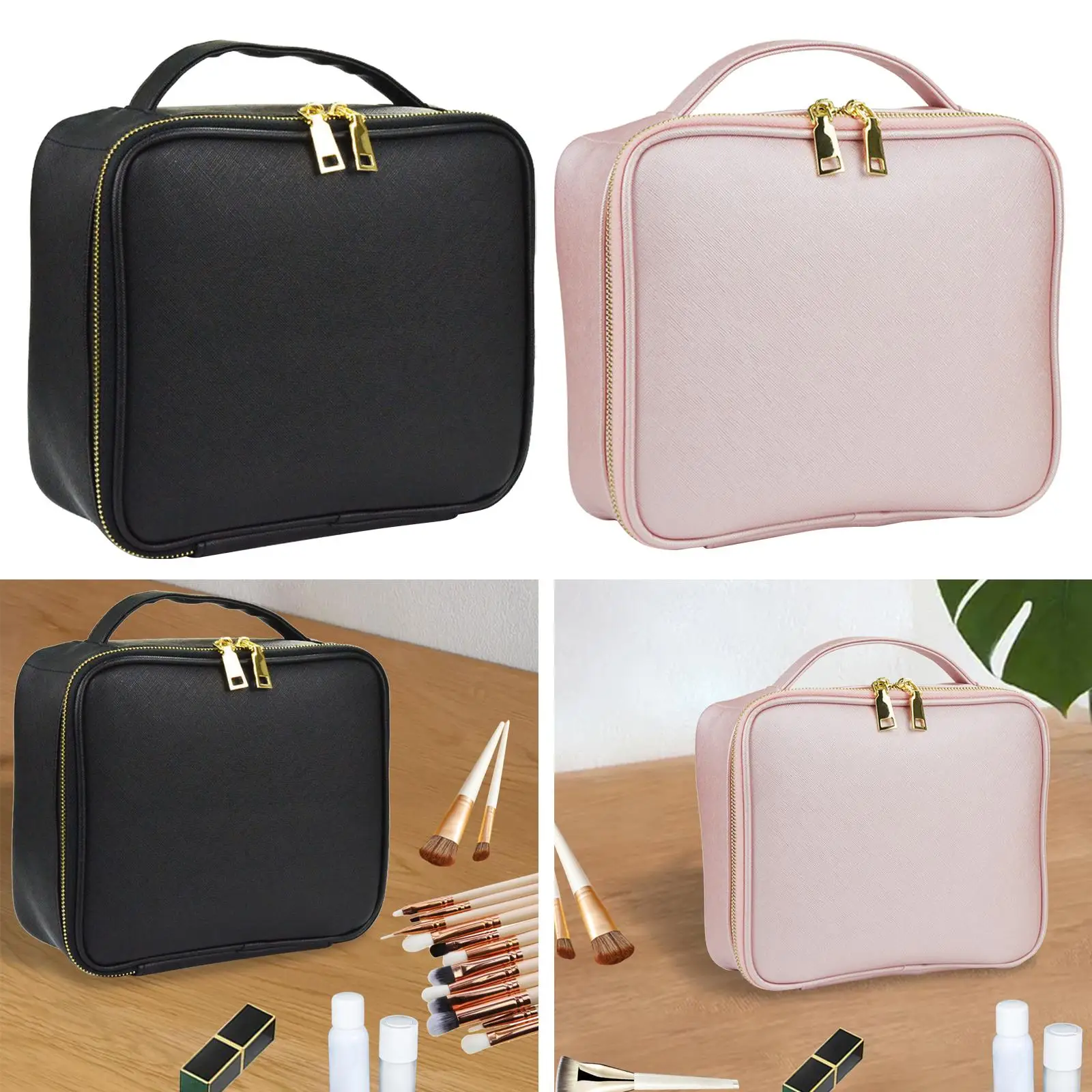 Travel Toiletry Case Storage Large Capacity Waterproof Container with Dividers Washable PU Portable for Toiletries Shampoo Women