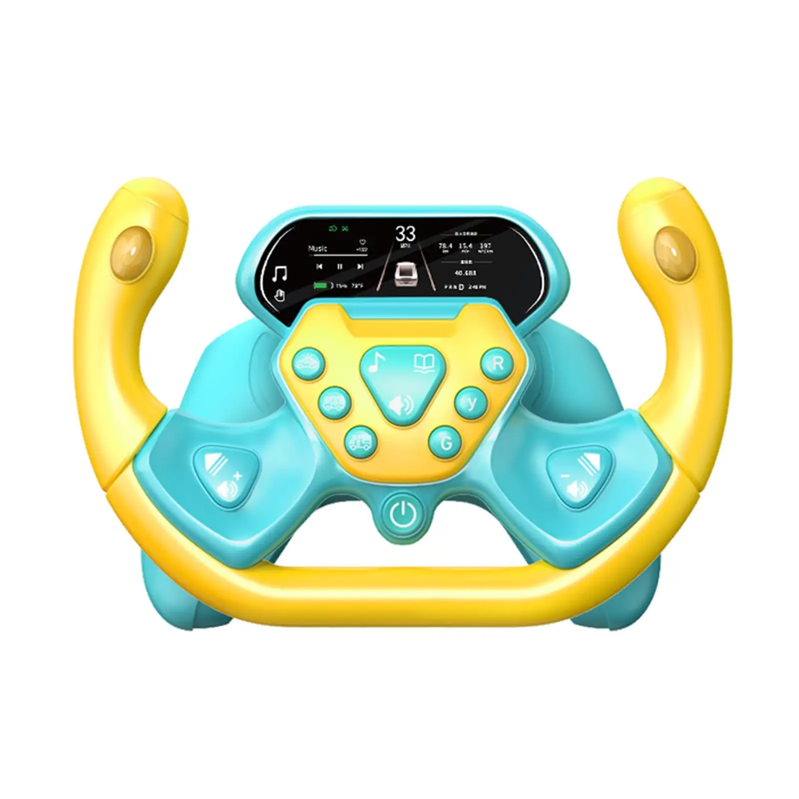Racing Driving Steering Wheel Toy with 1880 Music Driving Controller Early Educational Toys Rotating Pretend Play Portable Child