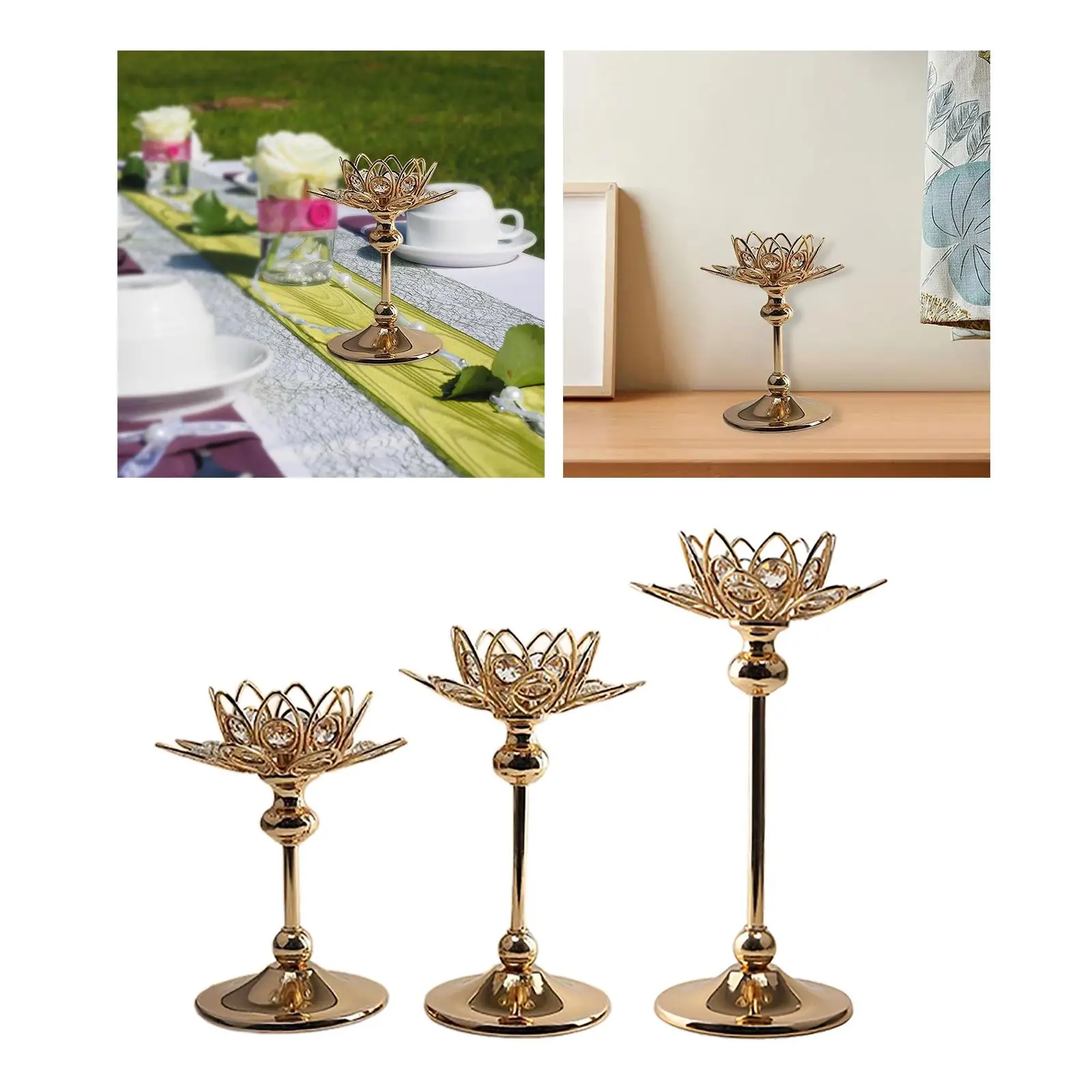Elegant Lotus Candle Holder Candlestick for Table Centerpieces Decoration