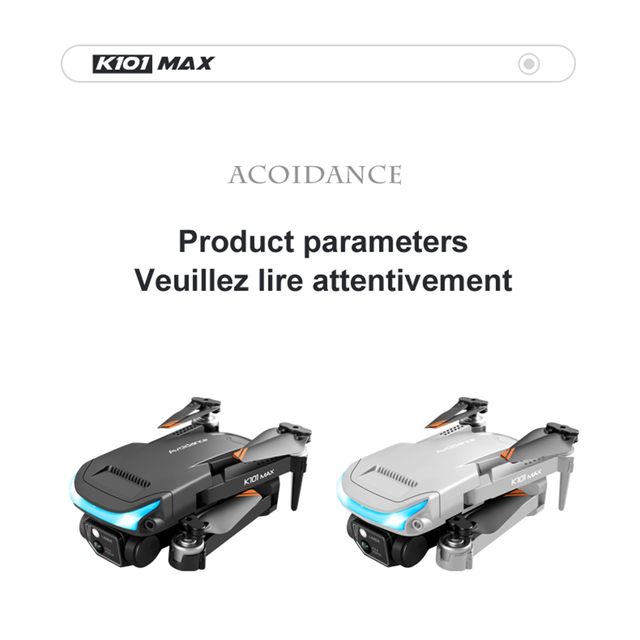 Achetez K101 Max Mini Drone Aerial Drone 4K Dual Camera Evitacle Évitement  D'obstacles RC Pliable RC Quadcoptère (positionnement de Débit Optique +  ESC + 2 Batteries) - Noir de Chine