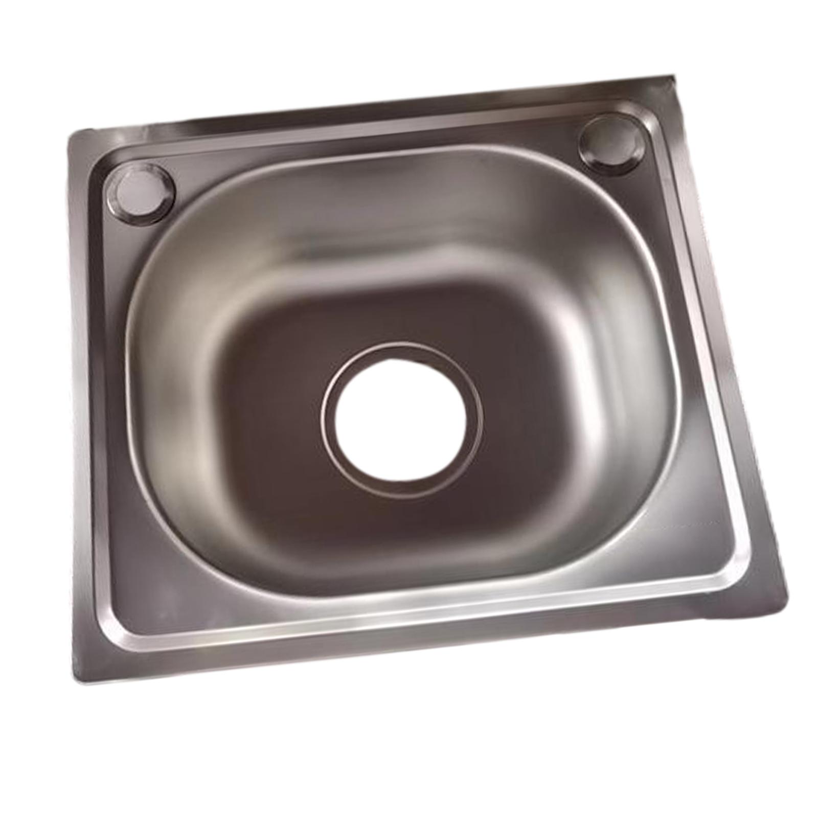 Topmount Kitchen Sink with Drain Hole with Water Pipe Heavy Duty 37x32x14cm Rustproof Fast Drainage 5.5