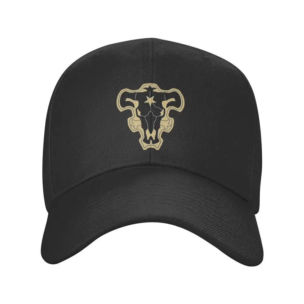 Anime Black Clover Black Bulls Logo Baseball Cap for Men Women Adjustable Dad Hat Performance Snapback Caps