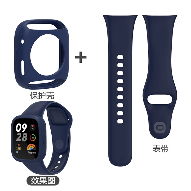 Funda protectora compatible con Redmi Watch 3 Active/Redmi Watch 3 Lite,  carcasa rígida de policarbonato templado de vidrio ultrafino, cubierta