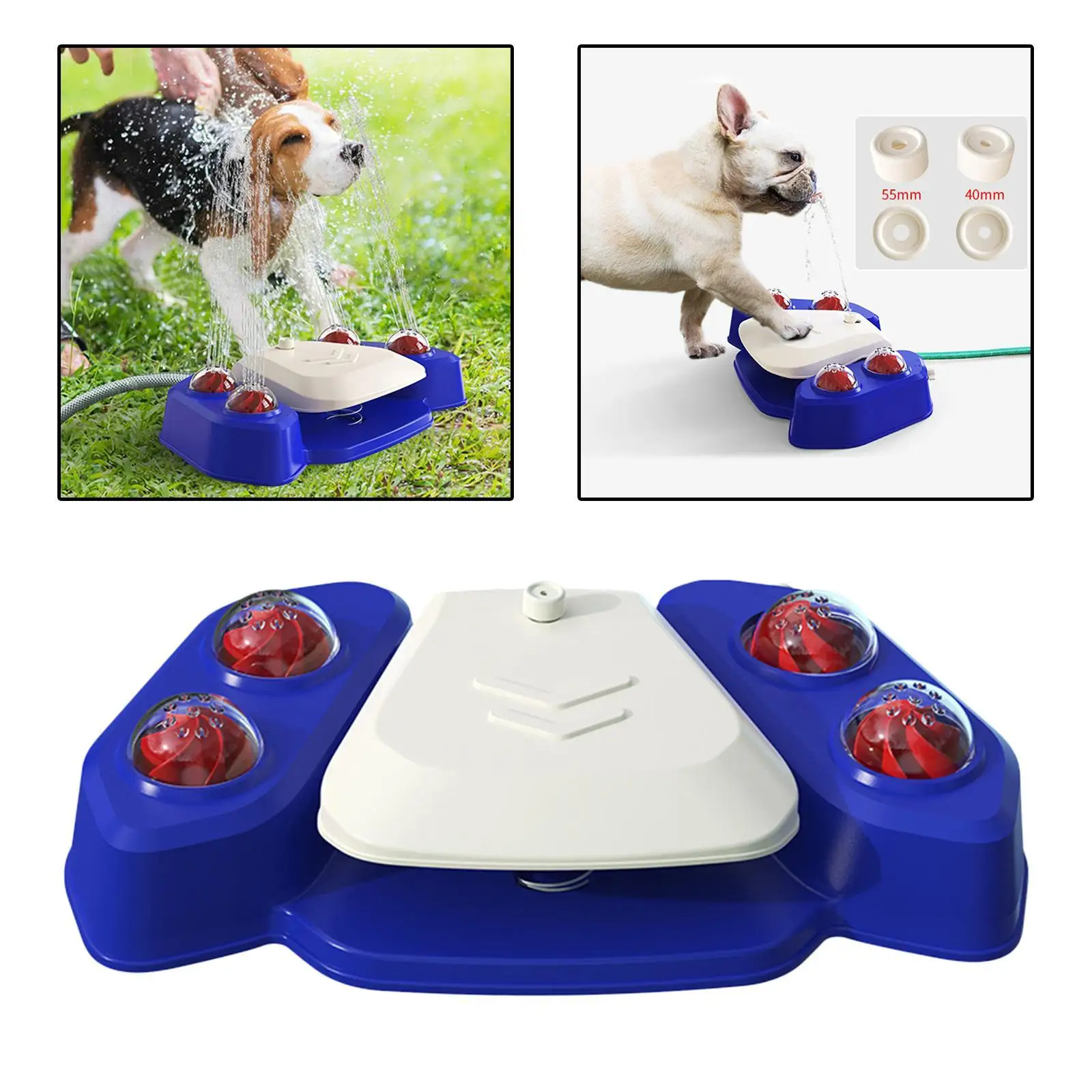 Outdoor Pet Drinking Step On Press Sprinkling Toy Puppy Dog Water Fountain