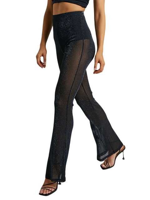 High Waist Mesh Forbidden Pants, Sexy Pants For Club, Party