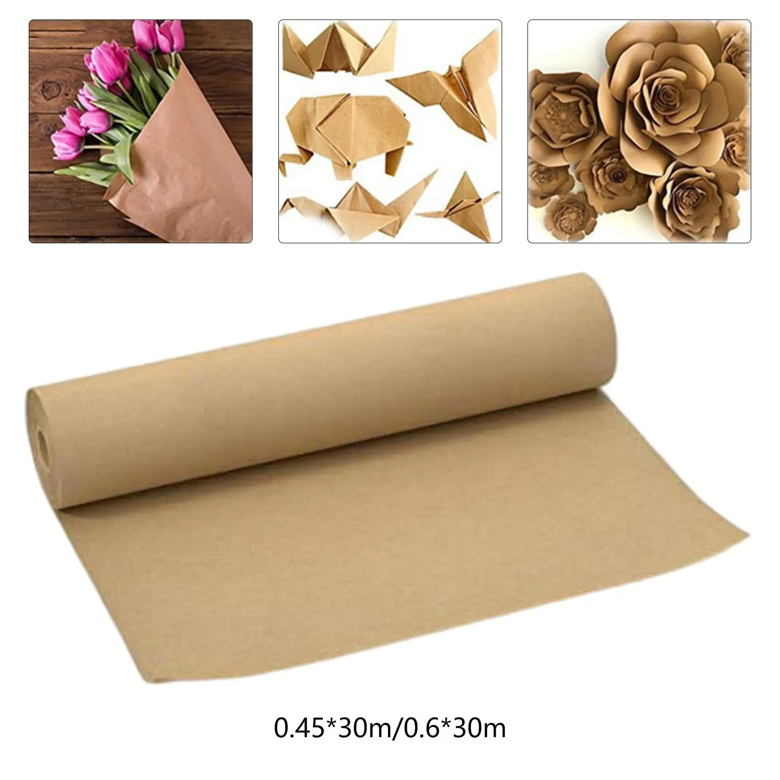 30M Brown Kraft Paper Roll Wrapping Packing Paper for Easter Crafts Shipping