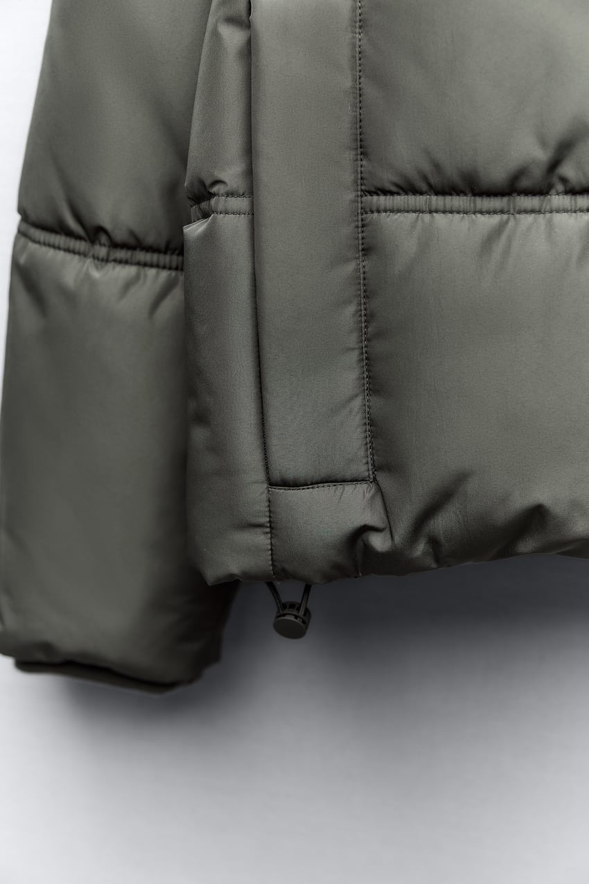 Gesteppte, kurze, dicke Kapuzenjacke für Damen, Winter-Wasser- und Windschutz, verkürzter Anorak, hoher Kragen, lange Ärmel, warmer Mantel_voghion.com